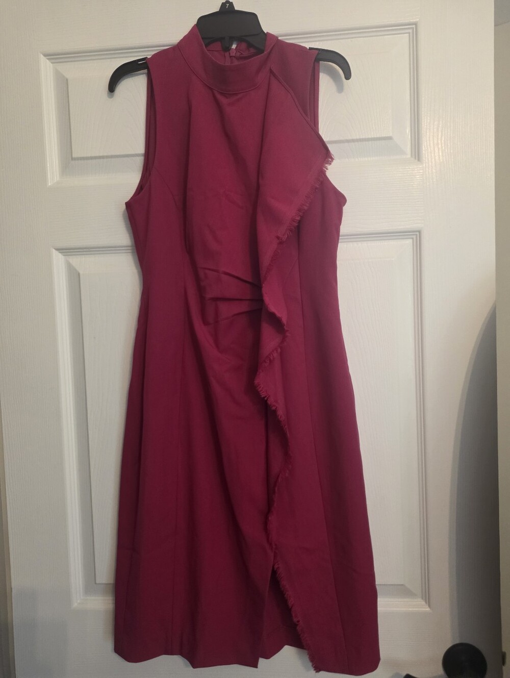 RACHEL Rachel Roy Sleeveless Ruffled Midi Dress - Magenta